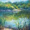Outdoor Living and Style Green and Blue Daydream Outdoor Canvas Square Wall Art Decor 24" x 24"